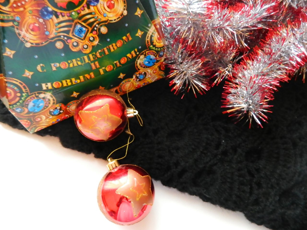 Шаль черная теплая зимняя ажурная из мохера вязаная крючком - женский подарок - фото 5 - id-p71795890
