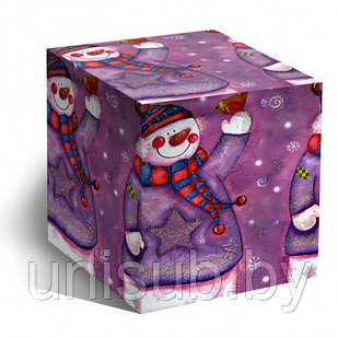 Коробка для кружки "Снеговик (фиолетовая)"
