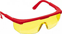 Очки защитные Спектр 5, открытого типа, регулируемые по длине дужки, желтые, ЗУБР