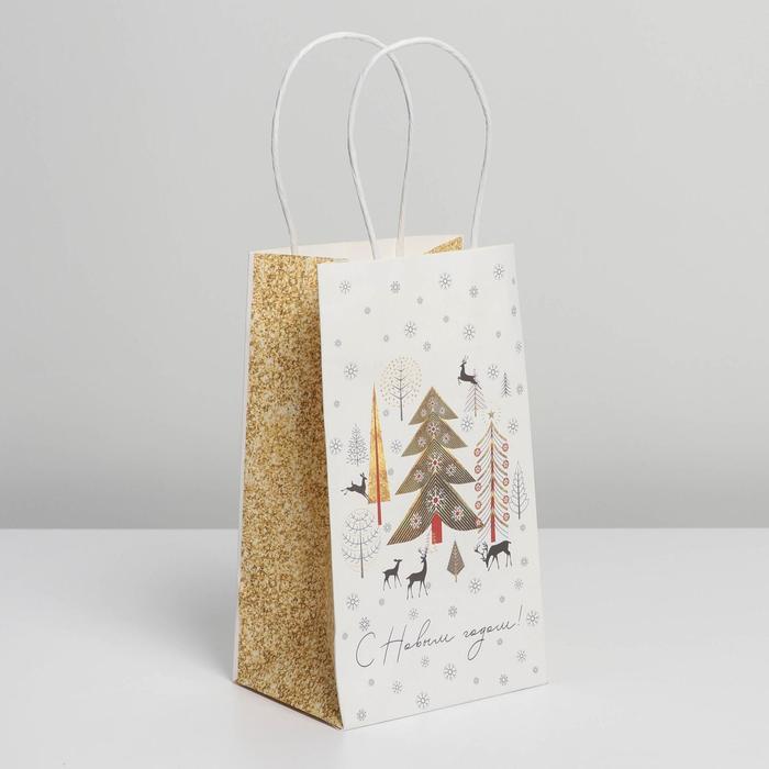 Подарочный пакет «Снежный лес» 12 × 21 × 9 см - фото 1 - id-p168289990