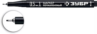 Маркер перманентный МП-50, черный, 0.5мм, экстра тонкий, ЗУБР, серия «ПРОФЕССИОНАЛ»