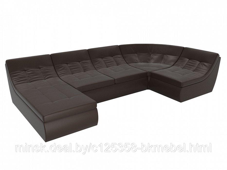 П-образный модульный диван Холидей Экокожа Коричневый - ЛигаДиванов - фото 2 - id-p118973152