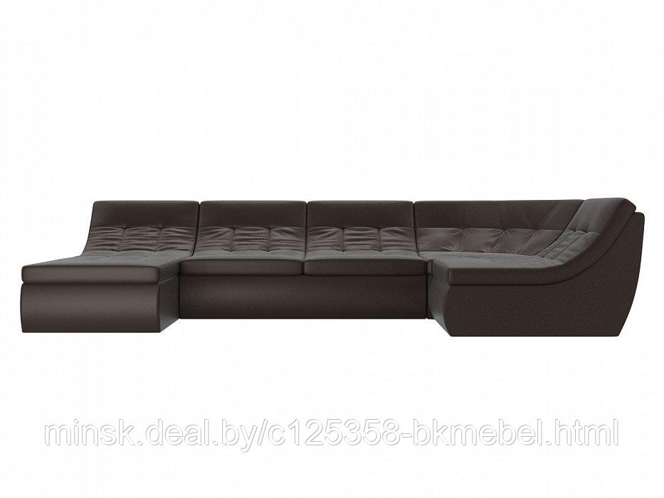 П-образный модульный диван Холидей Экокожа Коричневый - ЛигаДиванов - фото 3 - id-p118973152