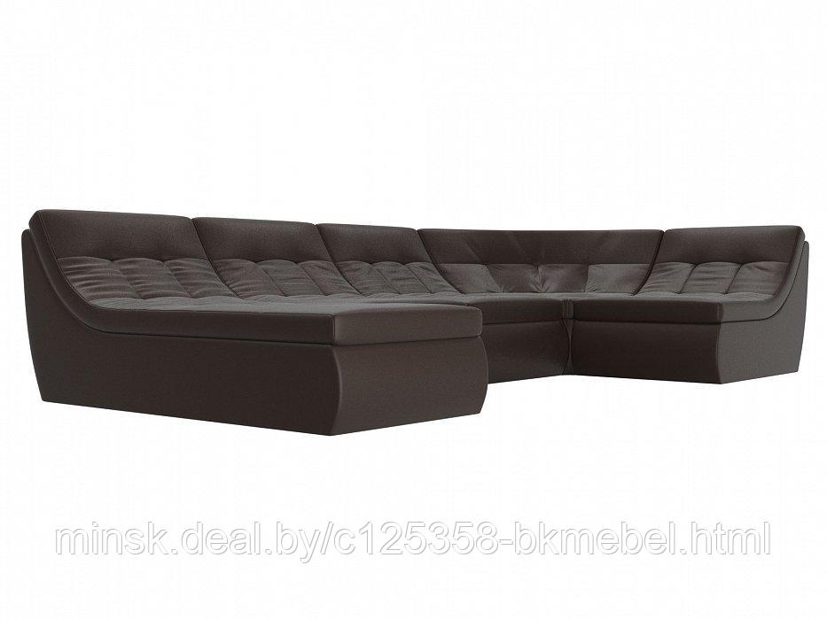 П-образный модульный диван Холидей Экокожа Коричневый - ЛигаДиванов - фото 4 - id-p118973152