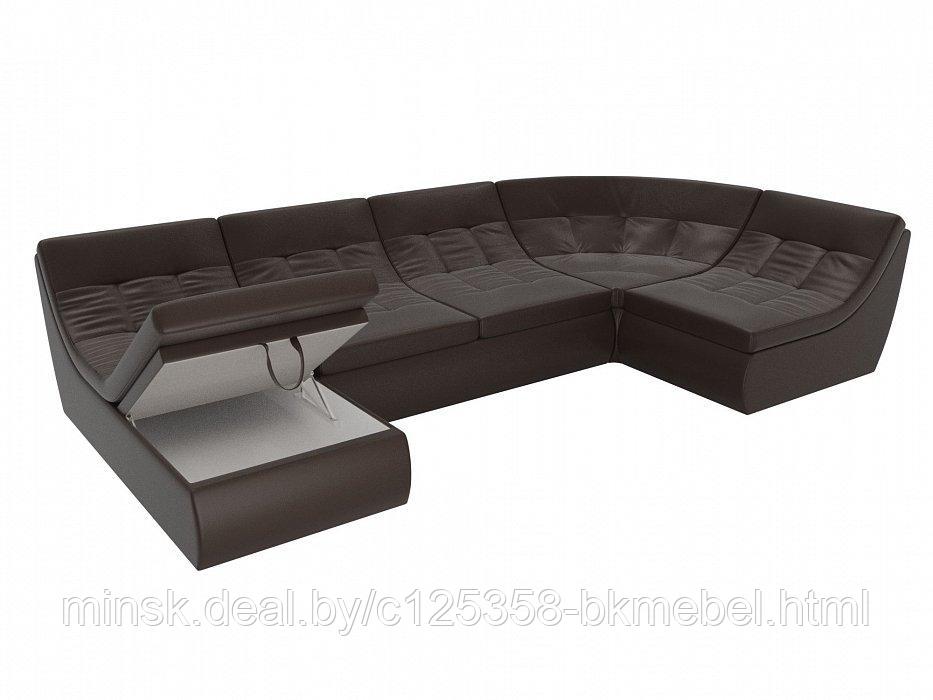 П-образный модульный диван Холидей Экокожа Коричневый - ЛигаДиванов - фото 6 - id-p118973152