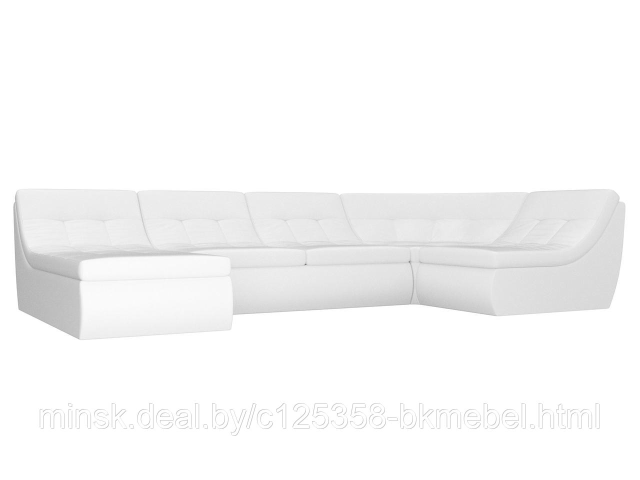 П-образный модульный диван Холидей Экокожа Белый - ЛигаДиванов