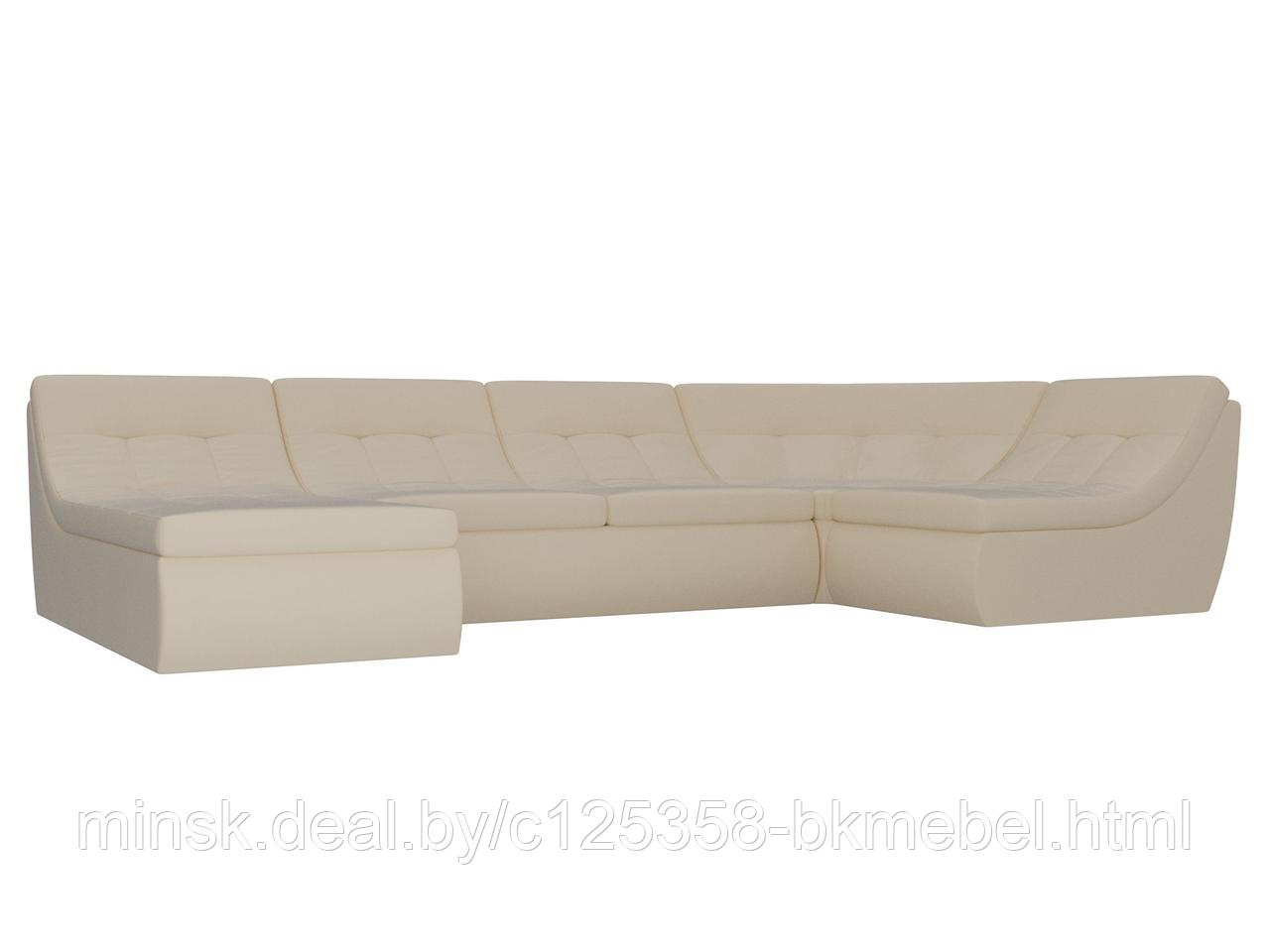 П-образный модульный диван Холидей Экокожа Бежевый - ЛигаДиванов - фото 1 - id-p118973154