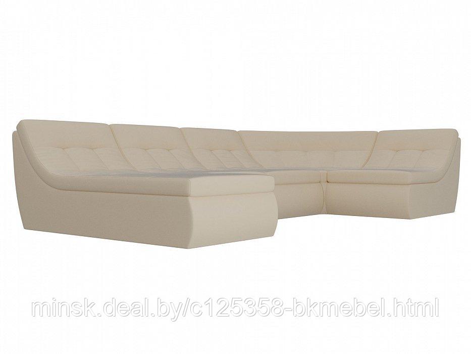 П-образный модульный диван Холидей Экокожа Бежевый - ЛигаДиванов - фото 2 - id-p118973154