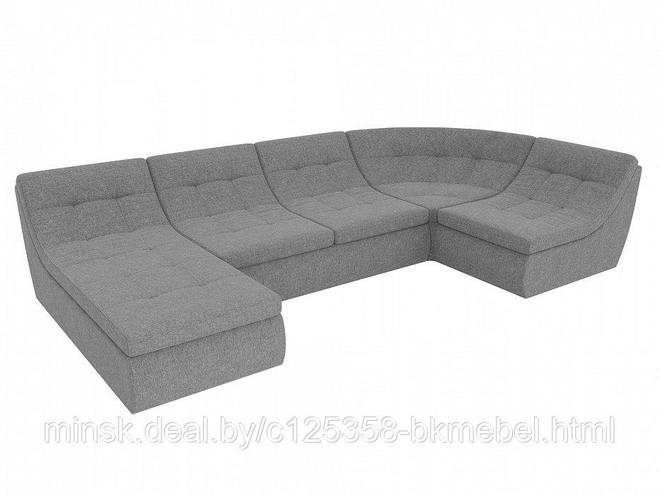 П-образный модульный диван Холидей Рогожка Серый - ЛигаДиванов - фото 2 - id-p118973155