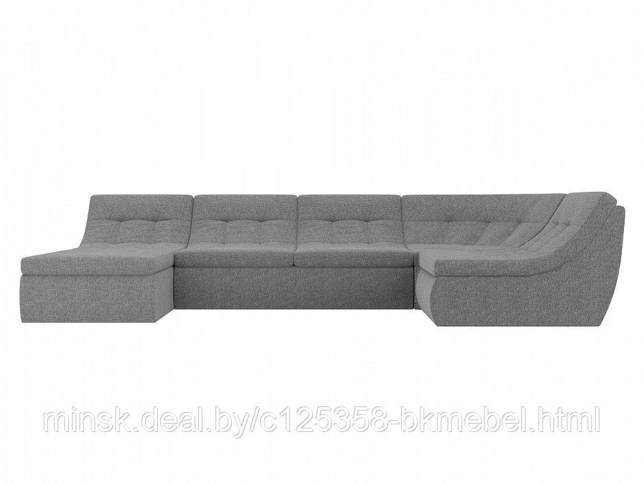 П-образный модульный диван Холидей Рогожка Серый - ЛигаДиванов - фото 3 - id-p118973155
