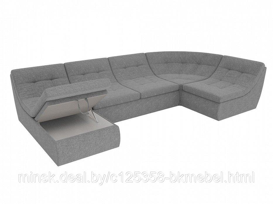 П-образный модульный диван Холидей Рогожка Серый - ЛигаДиванов - фото 6 - id-p118973155