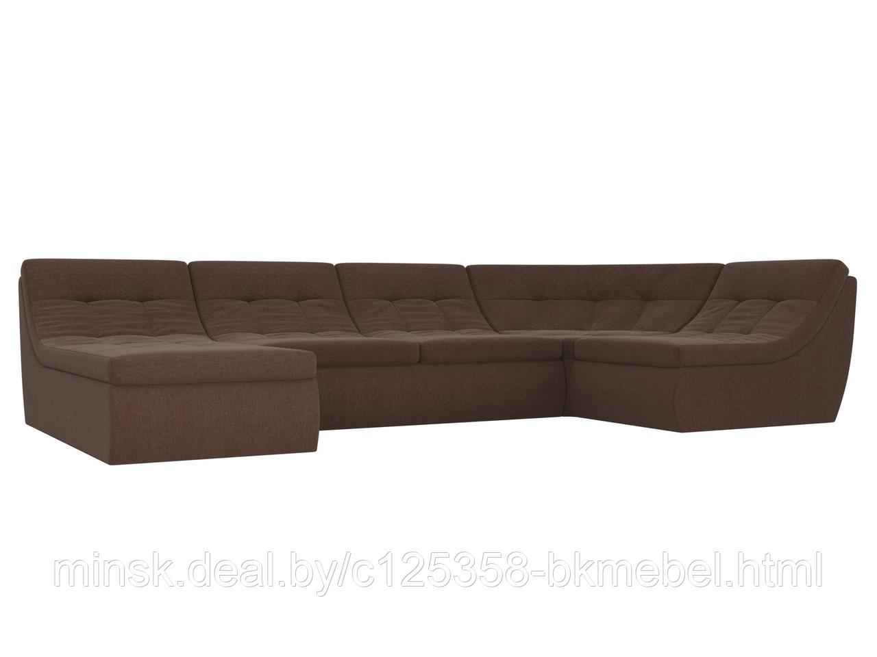 П-образный модульный диван Холидей Рогожка Коричневый - ЛигаДиванов - фото 1 - id-p118973156