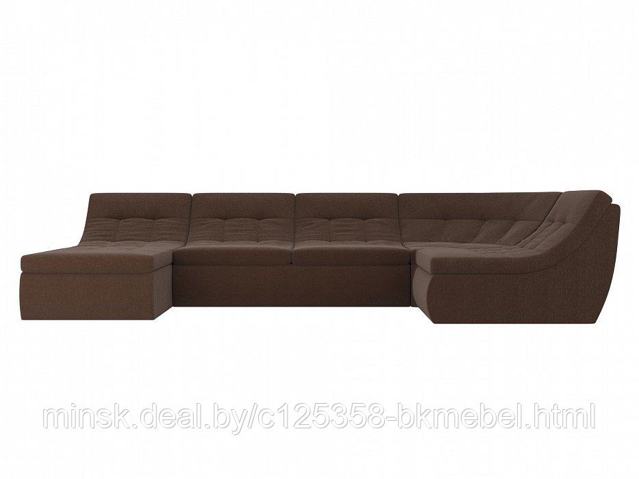 П-образный модульный диван Холидей Рогожка Коричневый - ЛигаДиванов - фото 3 - id-p118973156