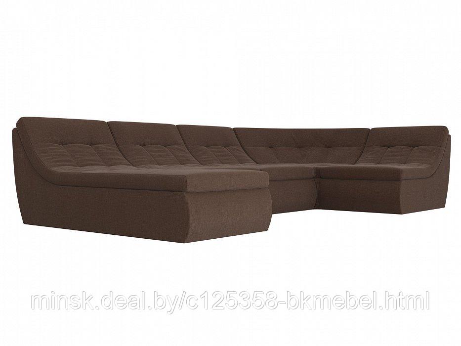 П-образный модульный диван Холидей Рогожка Коричневый - ЛигаДиванов - фото 4 - id-p118973156