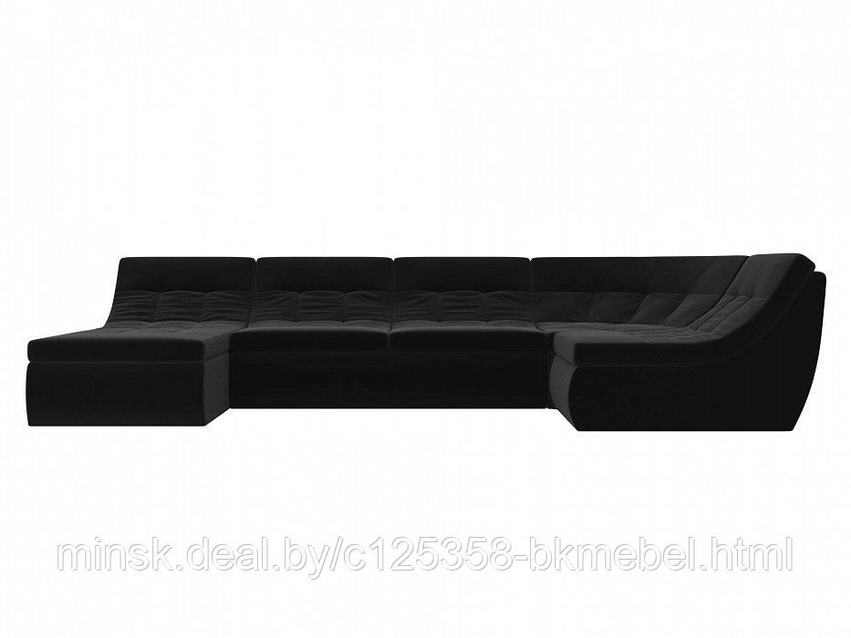 П-образный модульный диван Холидей Микровельвет Черный - ЛигаДиванов - фото 3 - id-p118973158