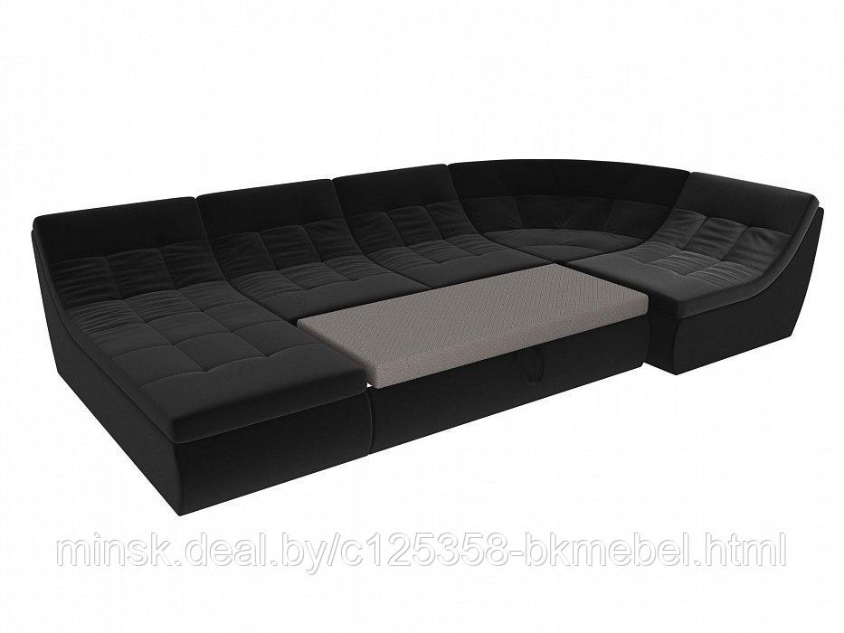 П-образный модульный диван Холидей Микровельвет Черный - ЛигаДиванов - фото 5 - id-p118973158