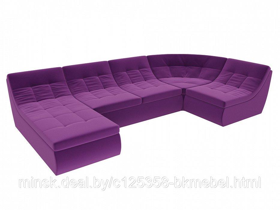 П-образный модульный диван Холидей Микровельвет Фиолетовый - ЛигаДиванов - фото 2 - id-p118973159