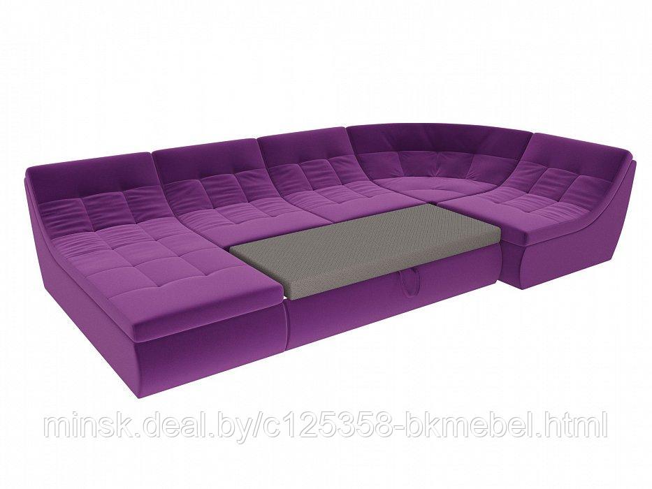 П-образный модульный диван Холидей Микровельвет Фиолетовый - ЛигаДиванов - фото 5 - id-p118973159