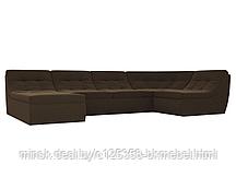 П-образный модульный диван Холидей Микровельвет Коричневый - ЛигаДиванов