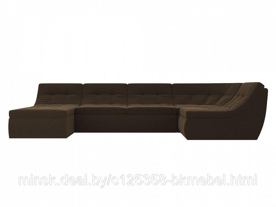 П-образный модульный диван Холидей Микровельвет Коричневый - ЛигаДиванов - фото 3 - id-p118973160