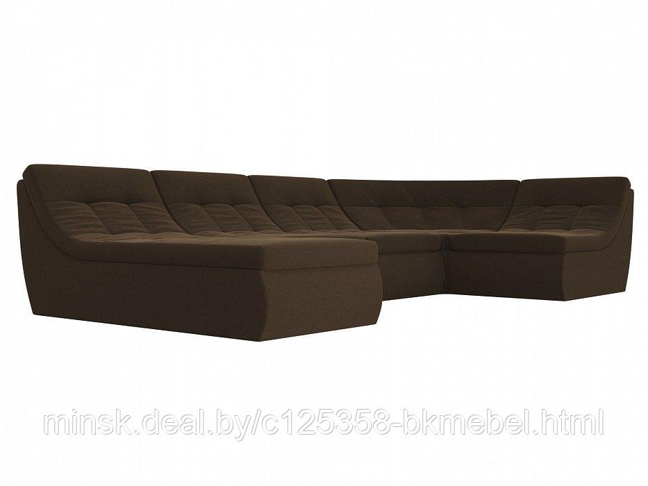 П-образный модульный диван Холидей Микровельвет Коричневый - ЛигаДиванов - фото 4 - id-p118973160