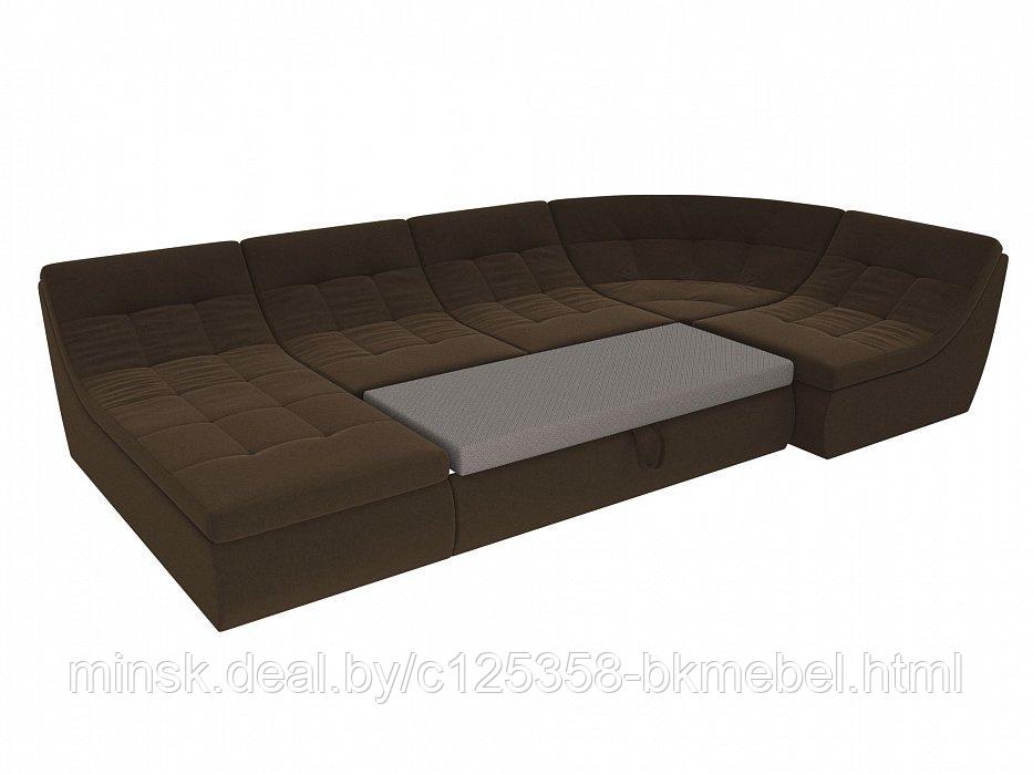 П-образный модульный диван Холидей Микровельвет Коричневый - ЛигаДиванов - фото 5 - id-p118973160