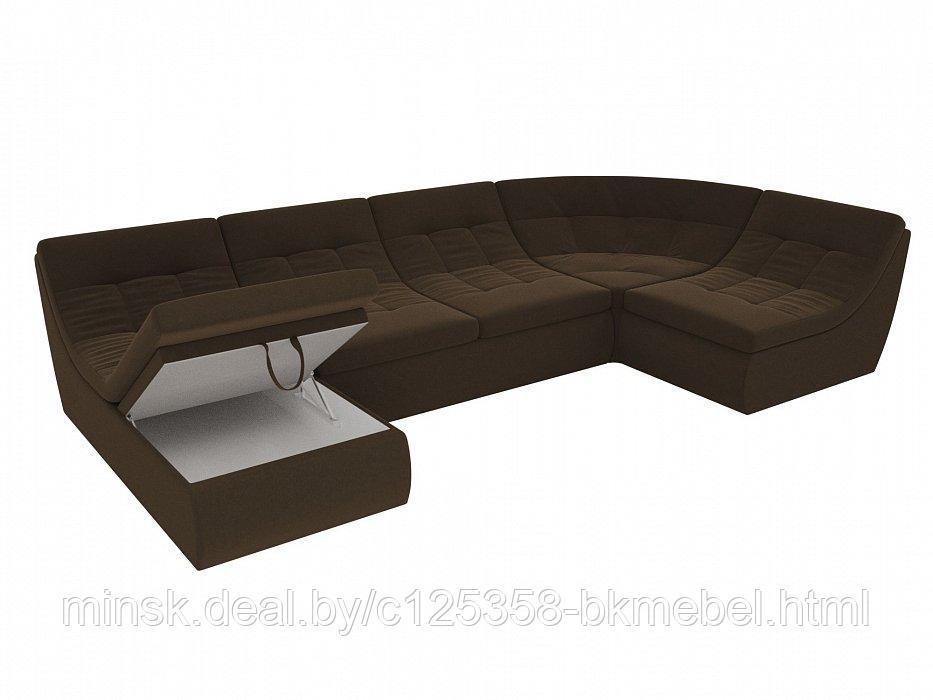 П-образный модульный диван Холидей Микровельвет Коричневый - ЛигаДиванов - фото 6 - id-p118973160