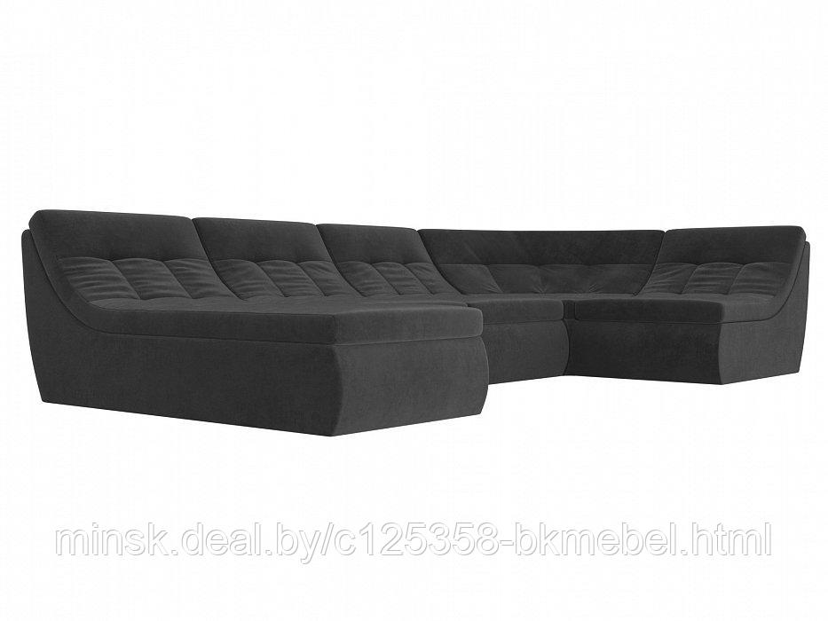П-образный модульный диван Холидей Велюр Серый - ЛигаДиванов - фото 4 - id-p118973165