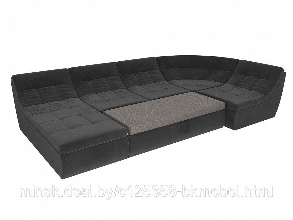 П-образный модульный диван Холидей Велюр Серый - ЛигаДиванов - фото 5 - id-p118973165