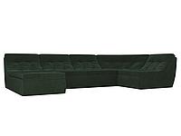 П-образный модульный диван Холидей Велюр Зеленый - ЛигаДиванов, фото 1
