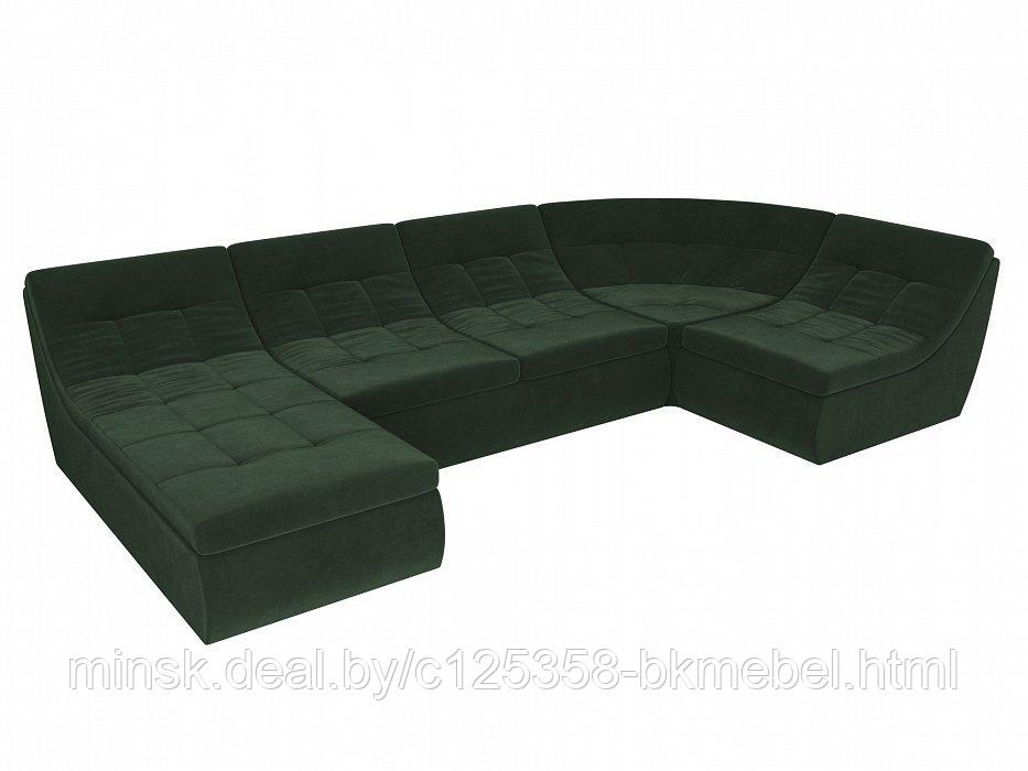 П-образный модульный диван Холидей Велюр Зеленый - ЛигаДиванов - фото 2 - id-p118973167