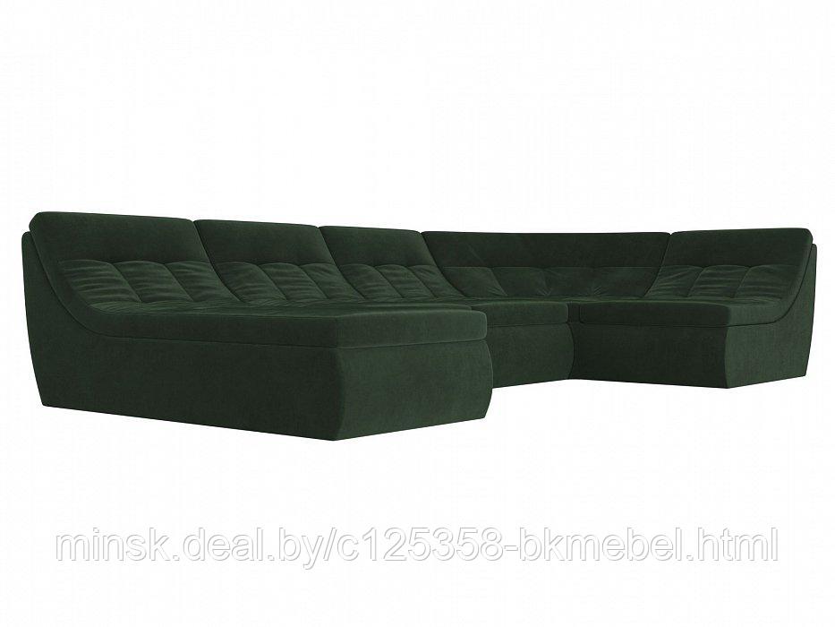 П-образный модульный диван Холидей Велюр Зеленый - ЛигаДиванов - фото 4 - id-p118973167
