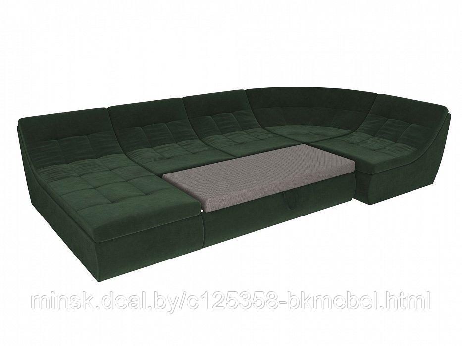 П-образный модульный диван Холидей Велюр Зеленый - ЛигаДиванов - фото 5 - id-p118973167