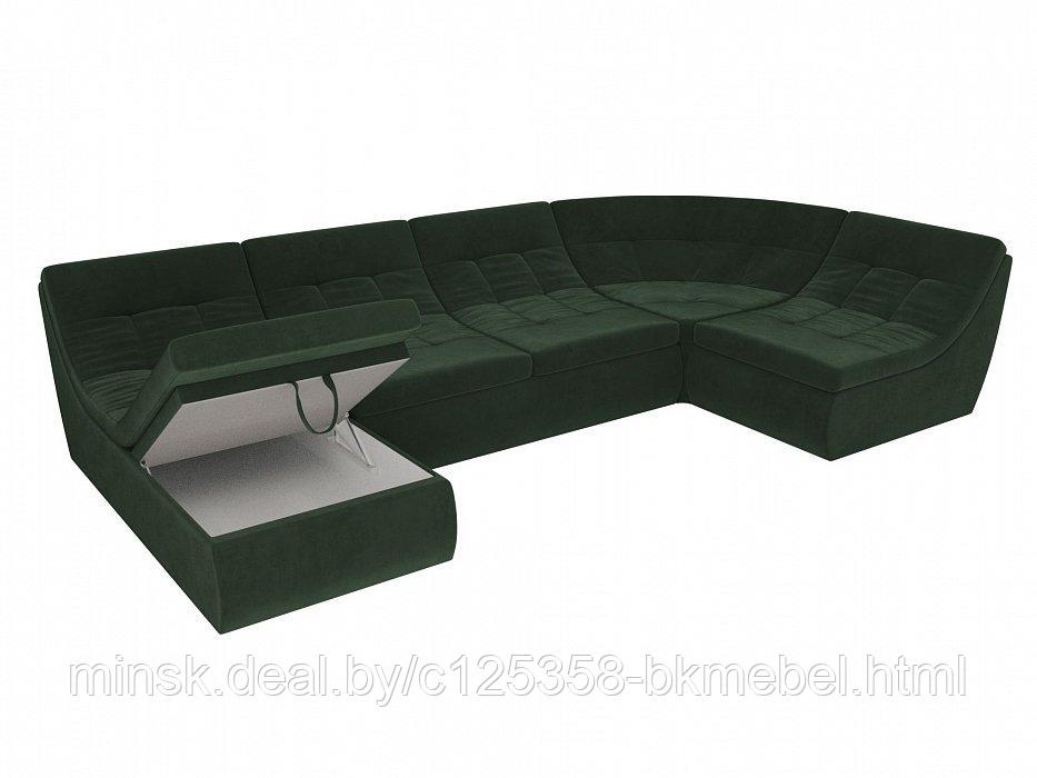 П-образный модульный диван Холидей Велюр Зеленый - ЛигаДиванов - фото 6 - id-p118973167