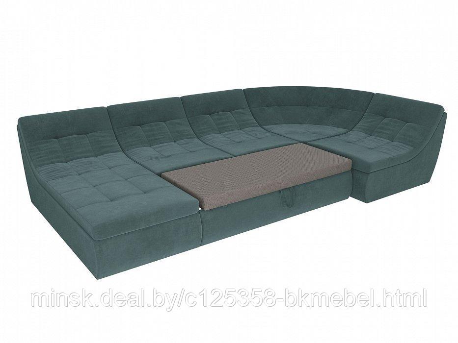 П-образный модульный диван Холидей Велюр бирюзовый - ЛигаДиванов - фото 5 - id-p118973168