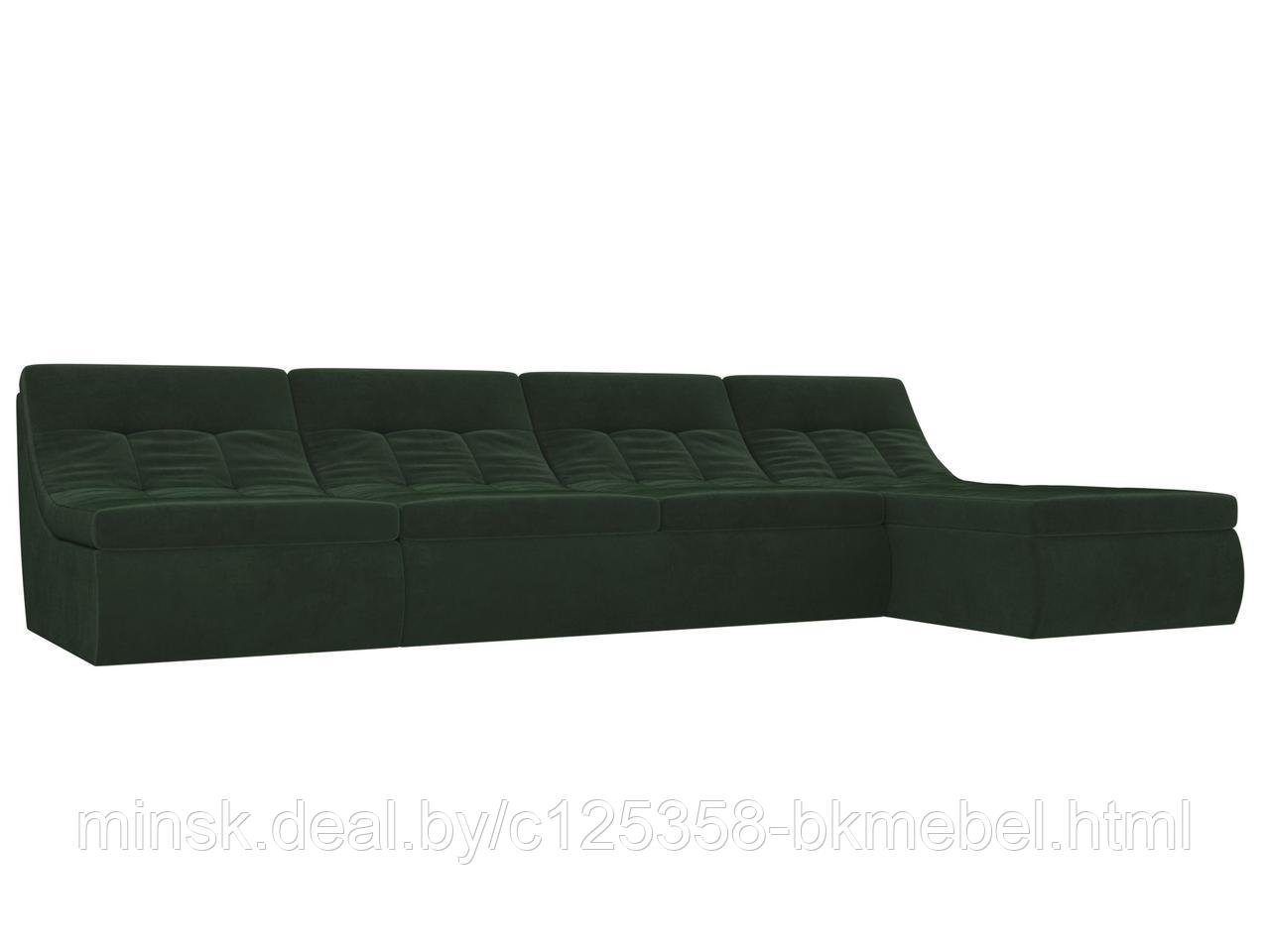 Угловой модульный диван Холидей Велюр Зеленый - ЛигаДиванов, фото 1