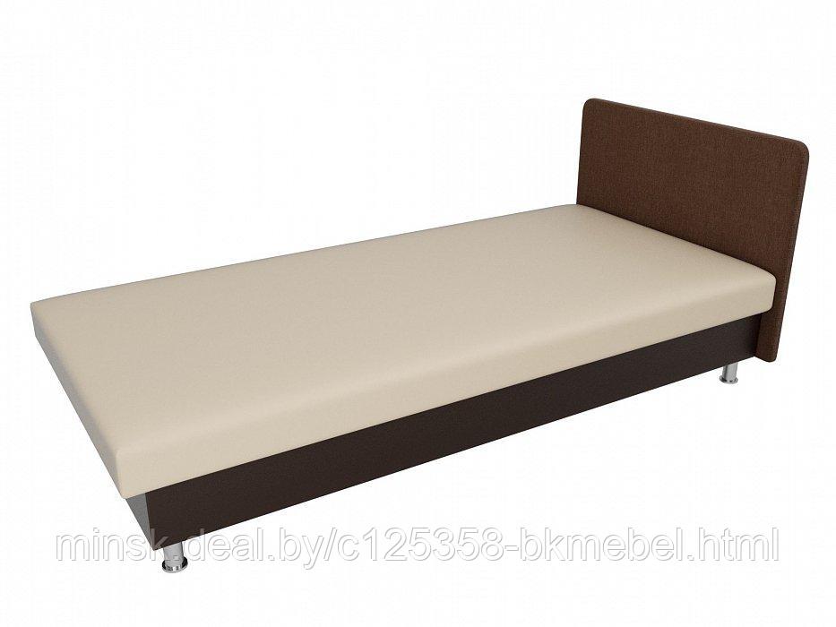 Кровать Мальта Экокожа бежевый\коричневый - ЛигаДиванов - фото 3 - id-p118973253