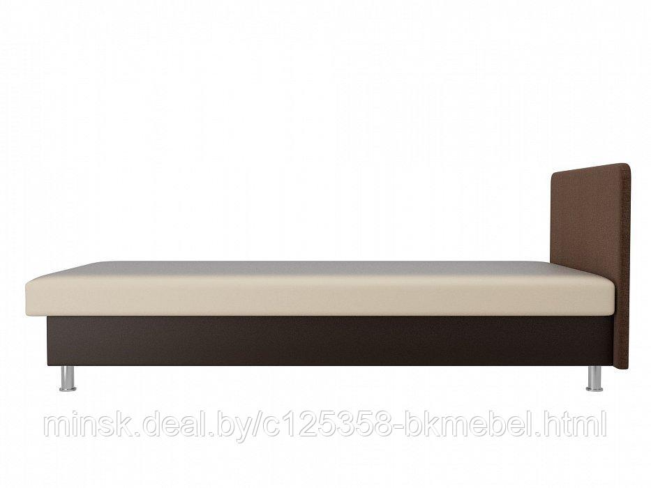 Кровать Мальта Экокожа бежевый\коричневый - ЛигаДиванов - фото 4 - id-p118973253