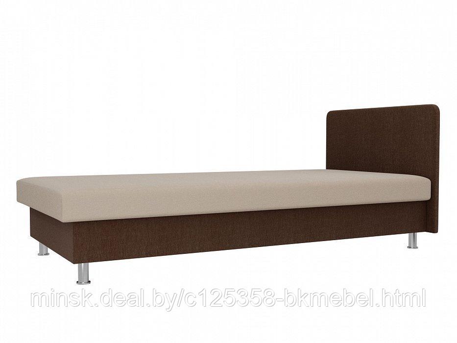 Кровать Мальта Рогожка бежевый\коричневый - ЛигаДиванов - фото 2 - id-p118973257