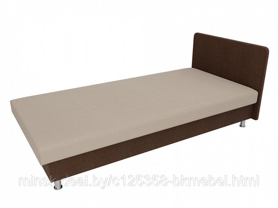 Кровать Мальта Рогожка бежевый\коричневый - ЛигаДиванов - фото 3 - id-p118973257
