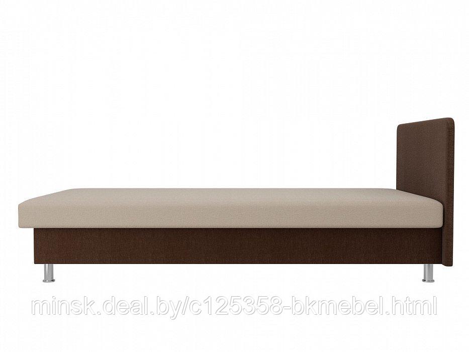 Кровать Мальта Рогожка бежевый\коричневый - ЛигаДиванов - фото 4 - id-p118973257