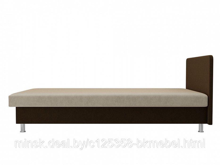 Кровать Мальта Микровельвет бежевый\коричневый - ЛигаДиванов - фото 5 - id-p118973262