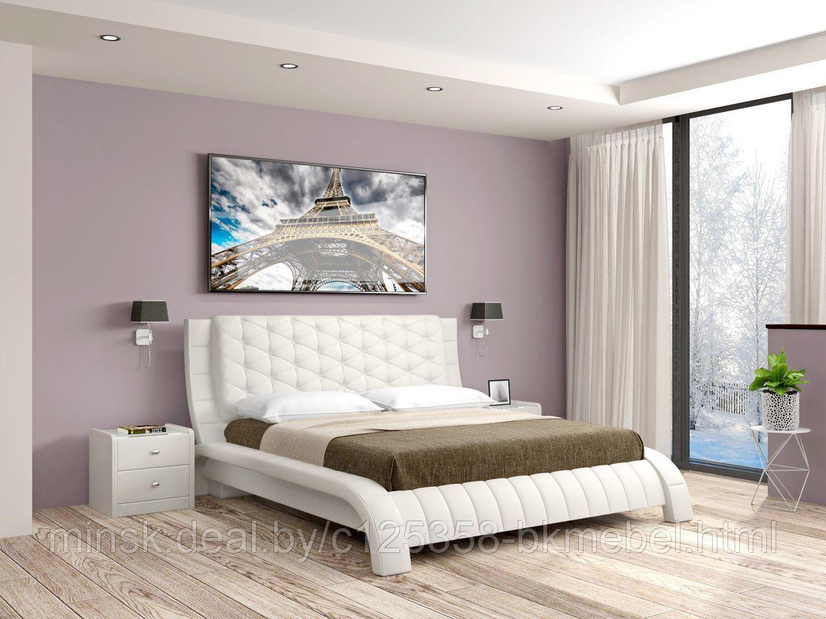 Кровать интерьерная Шанель с подъемным механизмом 1600 экокожа - ТД БРАВОмебель, фото 1