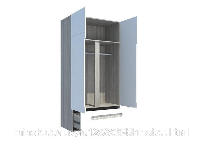 Шкаф 2-х створчатый с ящиками Палермо (Белый глянец) - МК-стиль - фото 3 - id-p118983560
