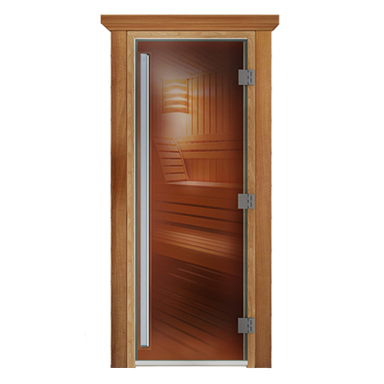 Дверь для бани стеклянная DoorWood Престиж, бронза, 600x1900, фото 2