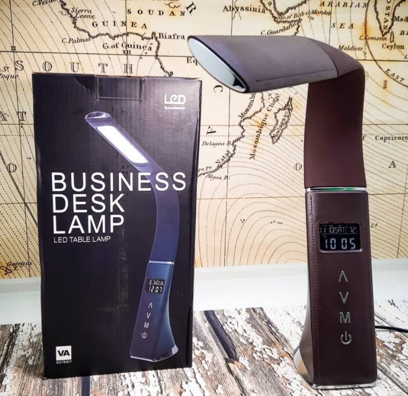 Настольная Бизнес Лампа с LCD-дисплеем Business Desk lamp Led (календарь, часы, будильник, термометр, 3 режима - фото 2 - id-p168293888