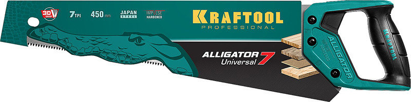 Ножовка универсальная "Alligator Universal 7",450мм, 7TP 3D зуб KRAFTOOL, фото 2