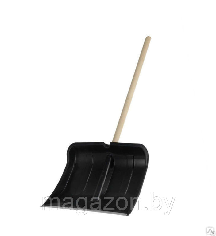 Лопата снеговая Дворик с металлической планкой, дер. черенок