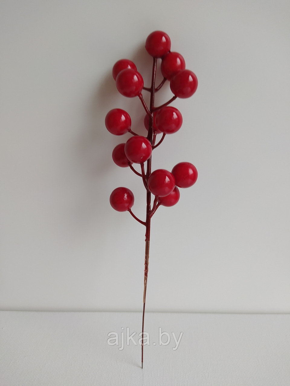 Ветка с искусственными ягодами 25 см, красная - фото 3 - id-p167024725