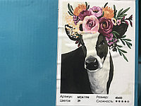 Рисование по номерам 50*40 Корова в цветах
